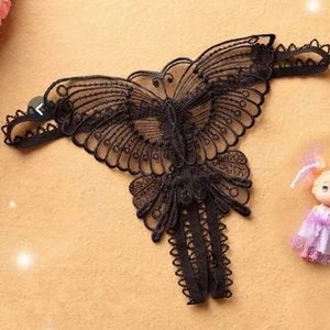 FINAL PRICE NO OFFERS NWT Sexy Butterfly Lace Exotic Dancer Thong Underwear